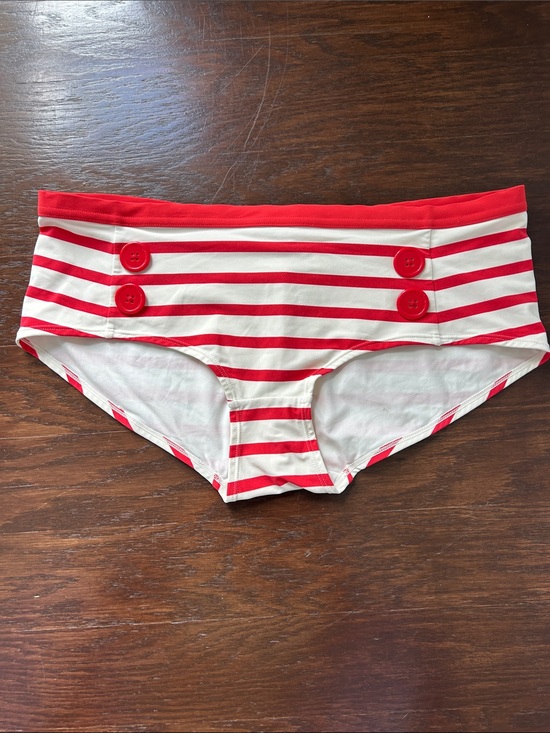 Gapbody Other - Red and White Striped‎ Bikini Briefs with Button Accents